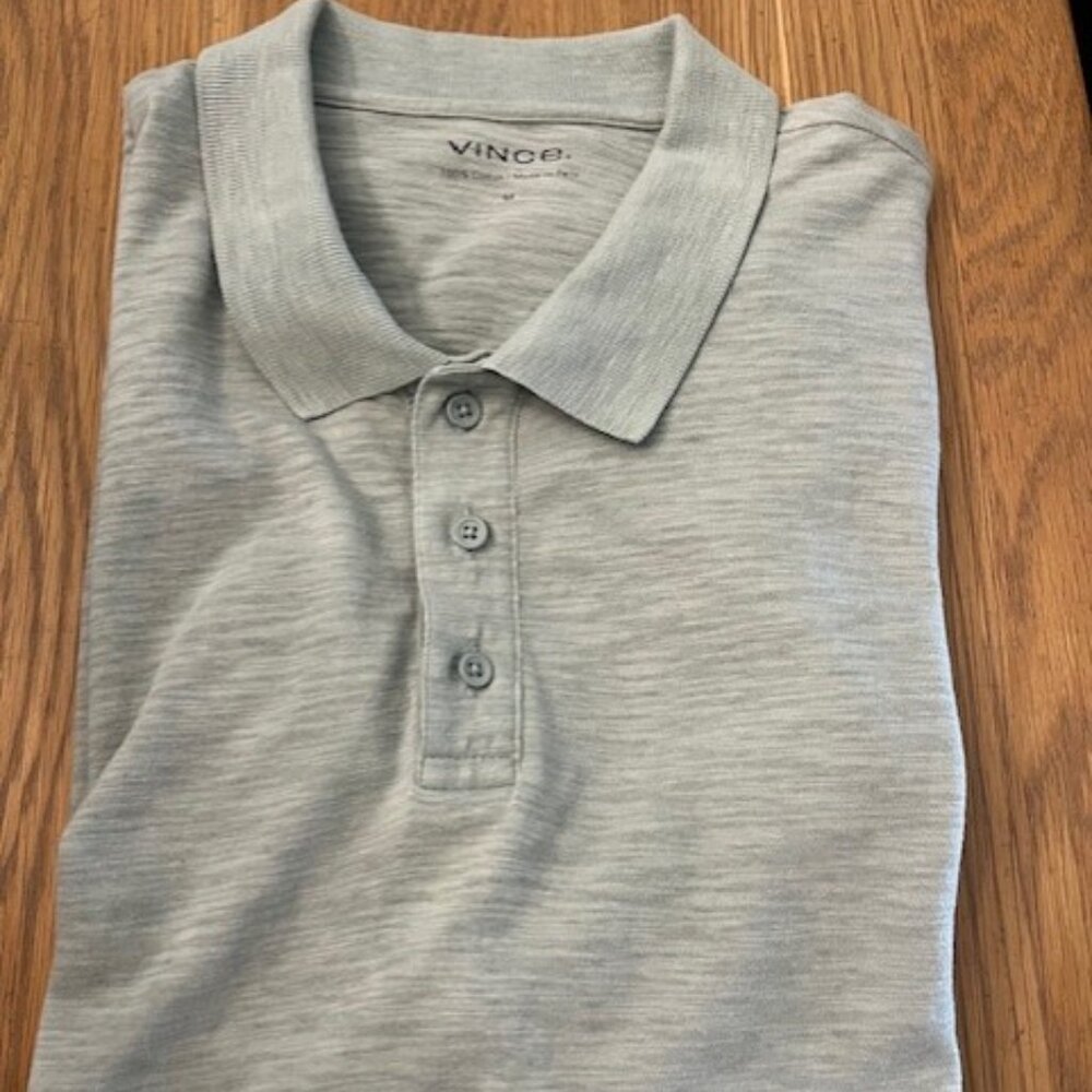 Vince Cotton Slub Jersey Polo - Sage